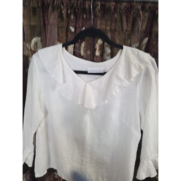Bryn Walker Ruffle Linen Top Medium - Picture 9 of 15